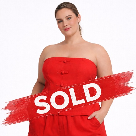 Red Marine Prime 3X Red Strapless Top & Shorts 2pc Set NWT